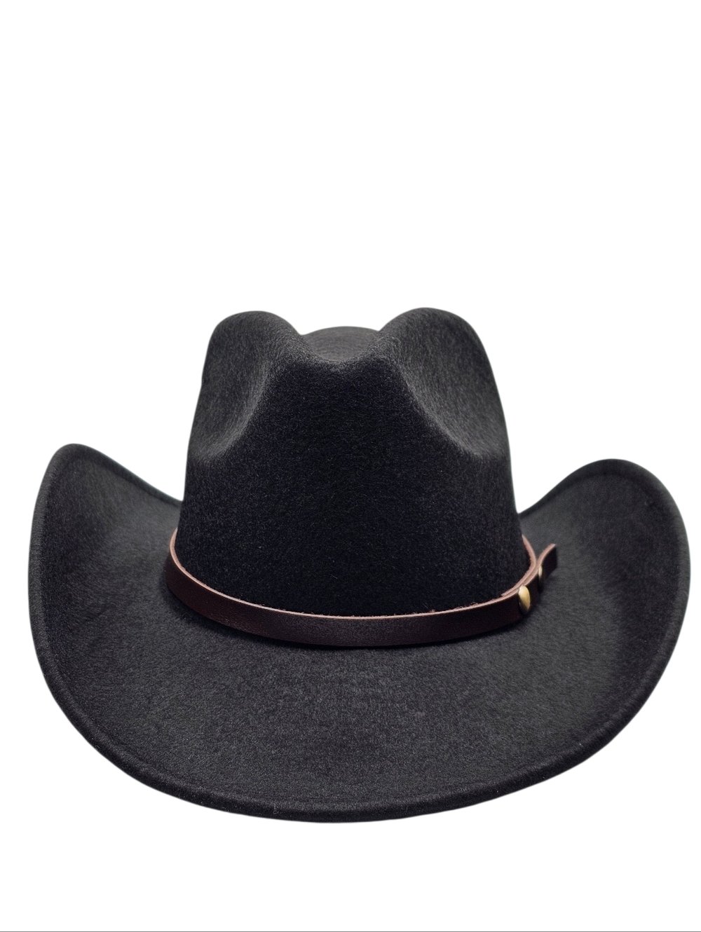 Unisex Black Western Sunshade Beach Felt Cowboy Hat